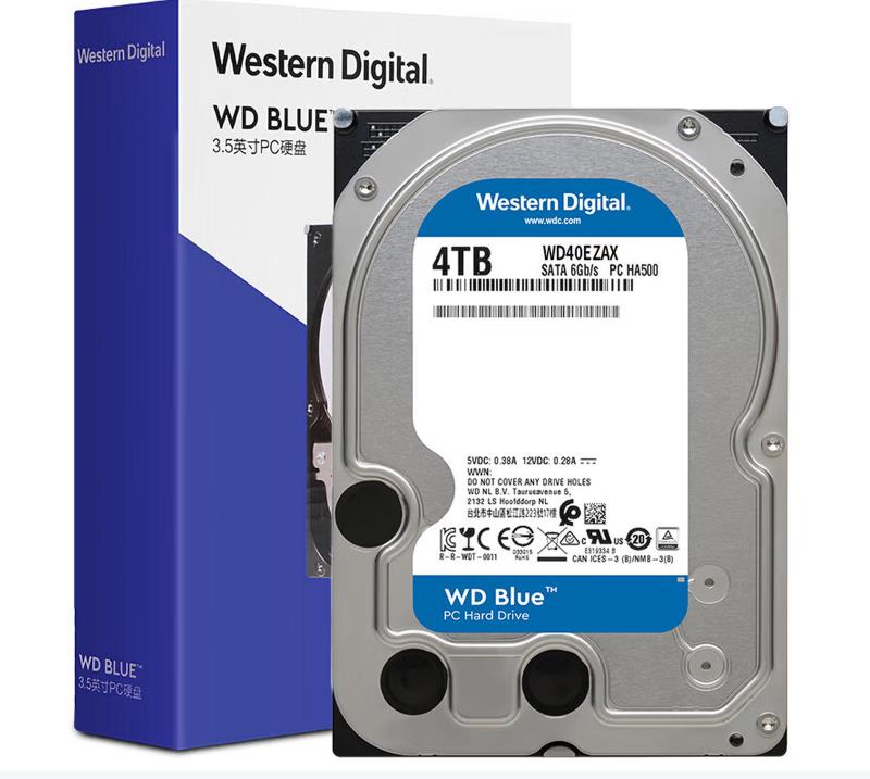 西部数据（WD）台式机蓝盘  3.5英寸家用存储蓝盘4T